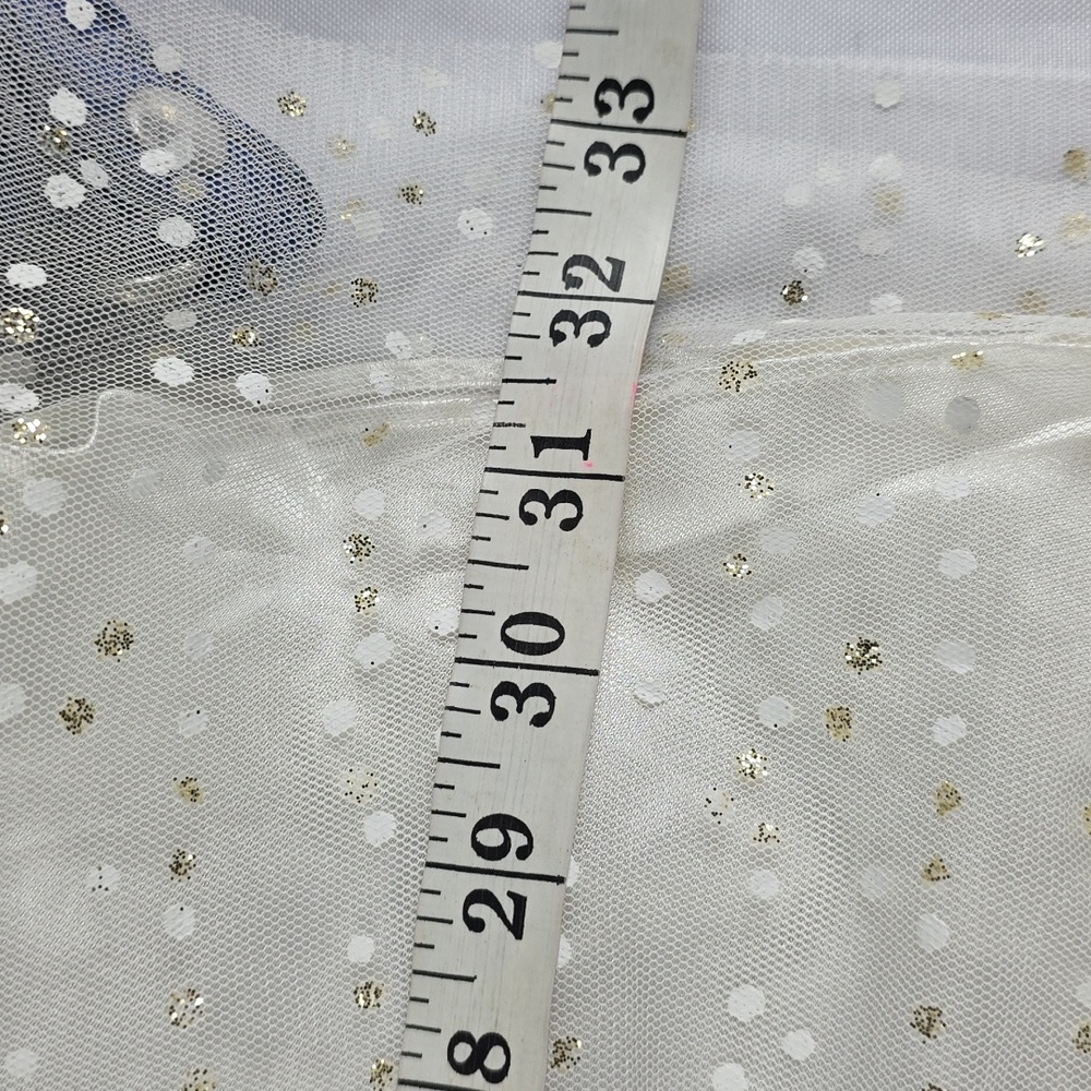 Jona Michelle Girls Cream/Gold Sequin Dress Christmas Ties Button Back Sz 12 EUC - Picture 11 of 11